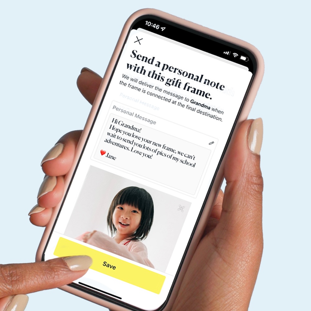 Gifting Step 3: Personalize frame within app