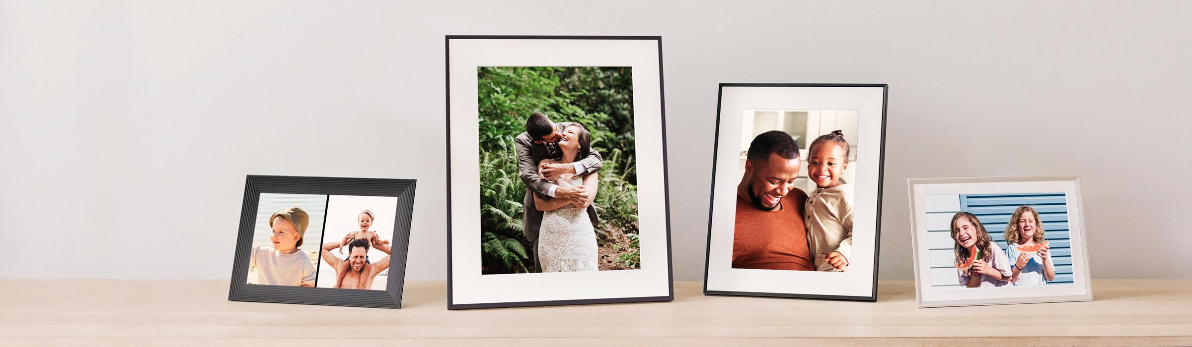 A lineup of the Aura Frames collection.